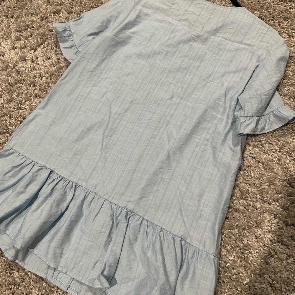 Light Blue Ruffle-Hem Dress - Picture 6 of 7